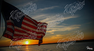 Sunset with American Flag - 2